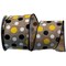 2.5" Natural Canvas Ribbon: Black, Yellow, White Dots (10 Yards)